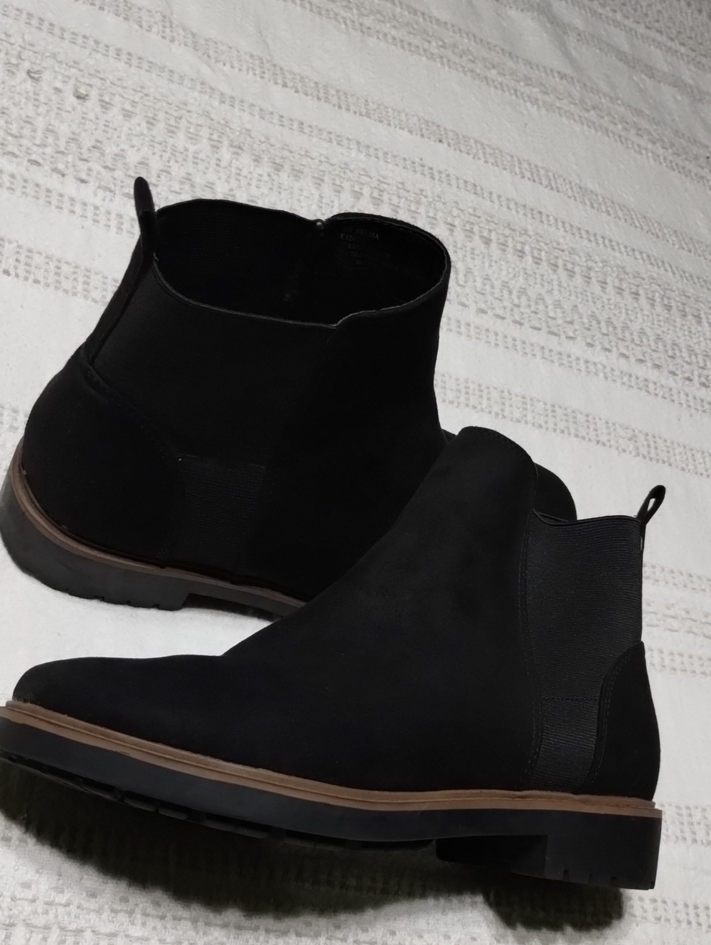 Esprit  Size 8 Black Chelsea Ankle Boots with Brown Welt